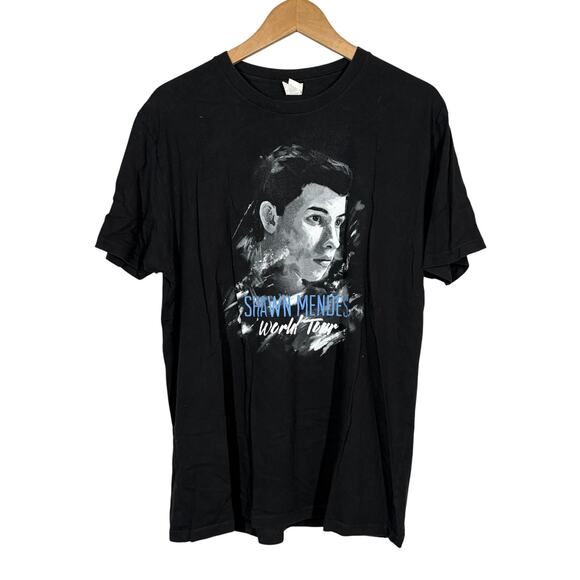 Shawn Mendes Graphic Tee Short Sleeve Casual Concert Black - L - Picture 1 of 4